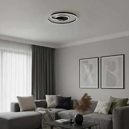 Czarna lampa sufitowa do salonu LORENZO BLACK 22W LED 4000K Milagro ML1848