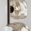 Lampa wisząca z trzema niregularnymi szklanymi kloszami na jedym zwisie LAVA BROWN 3xG9 Tk Lighting 11036