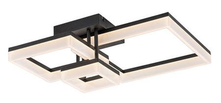 Lampa sufitowa trzy czarne kwadraty LED zmienna barwa światła Amilia Rabalux 71386