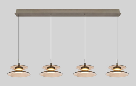 Lampa wisząca czwórka prosta Crema brąz / klosz coffee Aviano Lighting 7058-421