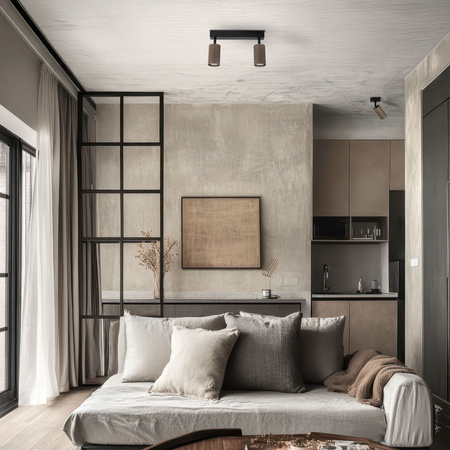 Podwójna listwa sufitowa z ryflowanymi brązowymi tubami TUNE BROWN 2XGU10 Tk Lighting 16147