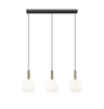 Lampa wisząca trzy szklane klosze na czarnej listwie CALVO 3xG9 Zuma Line P0076-03Q-P7AA