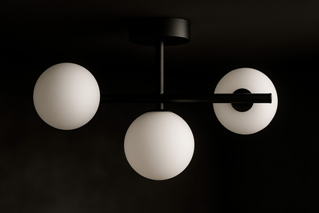 Czarna lampa sufitowa z białymi kloszami FILO Kaja Lighting K-5850