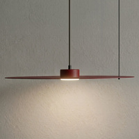 Lampa wisząca metalowy cienki talerz w kolorze burgund z możliwością zawieszenia pod skosem PIATTO 1xGX53 fi 55cm Milagro MLP2919
