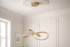 Ledowa, złota lampa wisząca do sypialni FONDI Kaja Lighting K-8237