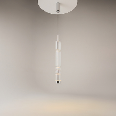 Szklana transparentna tuba wisząca o średnicy 8cm LED 3000K Ordo MOD272PL-L12CH3K Maytoni