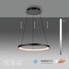 Lampa wisząca czarny okrąg 57cm LED 3000K z wbudowanym ściemniaczem HOOP Paul Neuhaus 2851-18