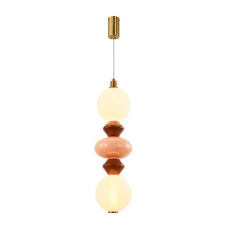Lampa wisząca świecąca dekoracja połączenie dwóch szklanych kul i ceramiki FLORES 15W LED 3000K Candellux Studio 32-50656