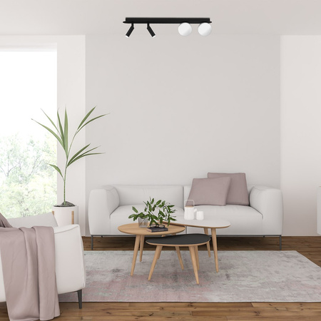 Podłużna lampa sufitowa SIRIO dwie ruchome tubki i dwa szklane klosze 4xG9 Milagro MLP8406