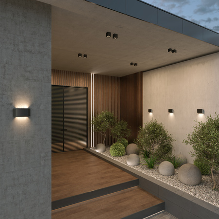 Grafitowa kostka sufitowa zewnętrzna LED 3000K IP54 Ares O309CL-L8GF3K Maytoni