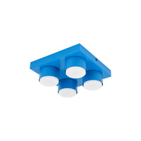 Kwadratowa niebieska lampa sufitowa BRIX BLUE 4XGX53 Tk Lighting 11284