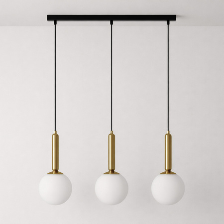 Czarna lampa wisząca z kulistymi kloszami TOKI Kaja Lighting K-5861 