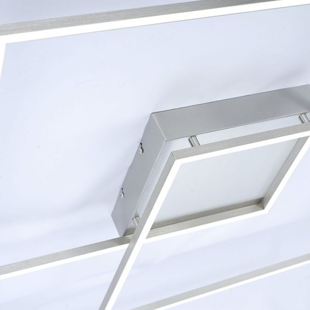 Lampa sufitowa plafon srebrny 67cm Q-INIGO LED Paul Neuhaus 6430-55 sterowana pilotem funkcja smart