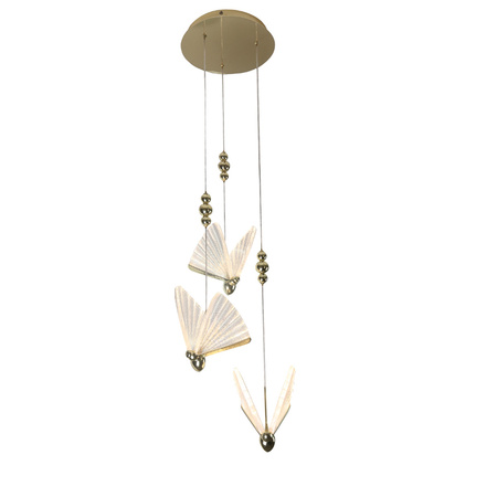Lampa wisząca Mariposa Motyle 3 złota LED CCT Light Prestige LP-1715/3P