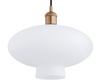 Lampa wisząca w kolorze miedzianym szklany opalowy klosz o średnicy 30cm TRESCO  Argon 8980