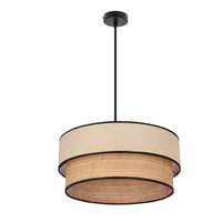 LORENZO lampa wisząca czarny 1x60W E27 abażur kremowy z czarną oblamówką Candellux 31-36988