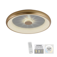 Lampa sufitowa okrągła w kolorze matowego mosiądzu VERTIGO Just Light Paul Neuhaus 14386-60 sterowana pilotem