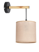 Combi lampa kinkiet czarny 1x60W E27 abażur beżowy Candellux 21-39965