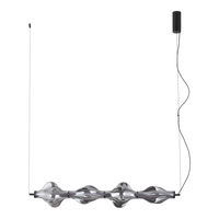 Podłużna pozioma lampa wisząca z efektywnego dymionego szkła ELVA BLACK LED 30W Tk Lighting 18217