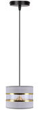 PANDY lampa wisząca czarny 1x40W E27 abażur szary+złoty Candellux 31-37718