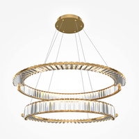 Nowoczesna lampa wisząca kryształowa dwa okręgi do salonu Krone Maytoni 4000K P097PL-L90G4K