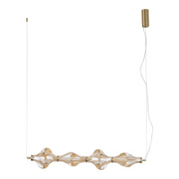 Podłużna pozioma lampa wisząca z efektywnego szkła ELVA BRASS LED 30W Tk Lighting 18216