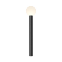 Czarny słupek ogrodowy 80cm z białą kulą 1xE27 Bold O598FL-01B Maytoni