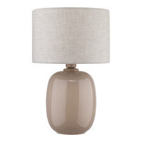 Lampka stołowa szklana z lnianym abażurem 1xE27 SABIA Tk Lighting 16182