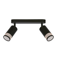 Flin lampa sufitowa listwa czarny 2x15W GU10 klosz czarny+złoty Candellux 92-27672