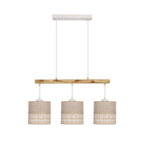 Izotto lampa wisząca biały 3x60W E27 abażur beżowy Candellux 33-31594