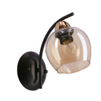 MERRA lampa kinkiet czarny 1x40W E27 klosz bursztynowy Candellux 21-35301