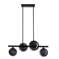 Kama lampa wisząca czarny+złoty 4x28W G9 klosz grafitowy Candellux 34-44143