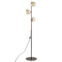 Brązowa lampa podłogowa z trzema koniakowymi szklanymi kloszami 3xG9 LAVA BROWN Tk Lighting 16150