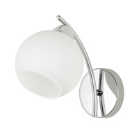AMOS Lampa kinkiet chromowy 1x40W E27 klosz biały Candellux 21-35011