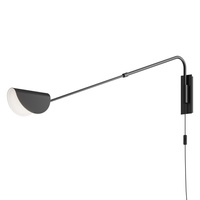 Czarny metalowy kinkiet z wysięgnikiem Mollis Maytoni MOD126WL-01B1