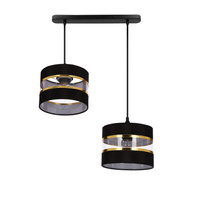 PANDY lampa wisząca czarny 2x40W E27 abażur czarny+złoty Candellux 32-37589