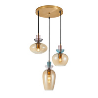 Lampa wisząca Fanda 3xE27 Italux PND-31882-3A-GD-AMB