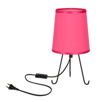 Smally lampa stołowa czarny 1x40 E14 abażur fuksja Candellux 41-33222