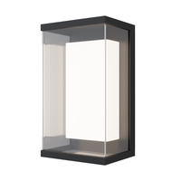 Czarna lampa elewacyjna LED 3000K - prostokątny kinkiet w nowoczesnym stylu Baker Street O021WL-L10B3K Maytoni