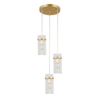 Potrójna złota lampa wisząca 3xE14 Merto Italux PND-40930-3A-GD