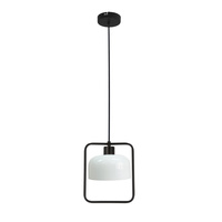 Zodiac lampa wisząca czarny 1x40W E27 klosz biały Candellux 31-26798