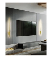 Nowoczesny złoty kinkiet IKO 90cm LED podświetlający ścianę