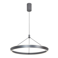 Lampa wisząca okrąg 60cm w kolorze szarym LED 3000K/4000K/6000K Ottana Italux PND-64739-M-GR