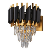 Nowoczesny kinkiet czarno-złoty Cristal 2xE14 Milagro ML2412