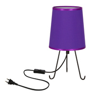 Smally lampa stołowa czarny 1x40 E14 abażur gala fioletowy Candellux 41-33215
