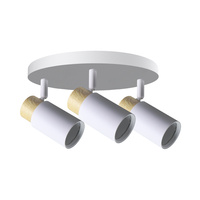 Claro lampa sufitowa plafon biały 3x15W GU10 klosz biały+drewniany Candellux 98-27733