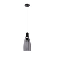 Udin big lampa wisząca czarny 1x15W GU10 klosz szary Candellux 31-26927