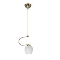 Serano lampa wisząca patynowy 1x60W E27 klosz biały Candellux 31-07353