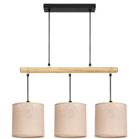Combi lampa wisząca czarny 3x60W E27 abażur beżowy Candellux 33-39972