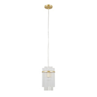 Pojedyńcza złota lampa wisząca ze szklanymi elementami 1xE27 Bonte Italux PND-40929-1A-GD